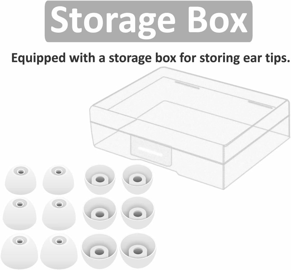 Replacement Ear Tips Eartips Plug Gels Compatible S/M/L 3 Size, White