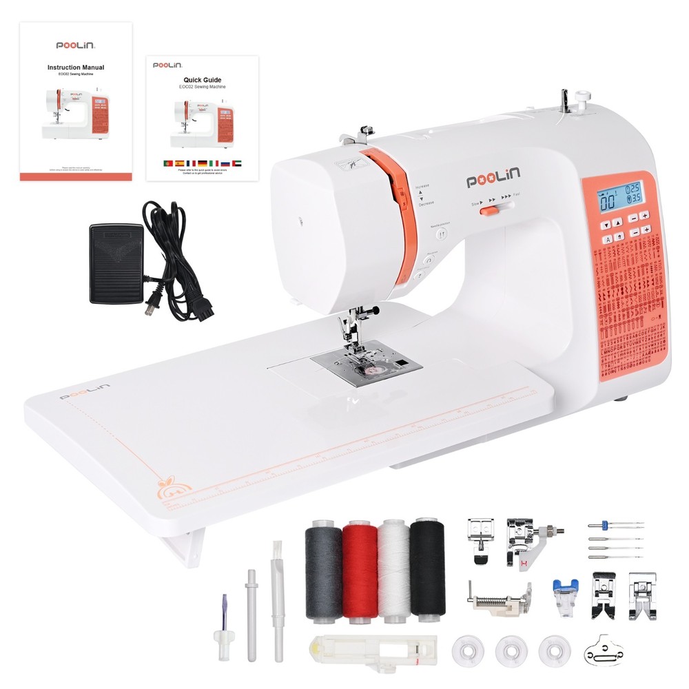 POOLIN Sewing Machine EOC2720 Computerized Heavy Duty Wide Table 200 Built.