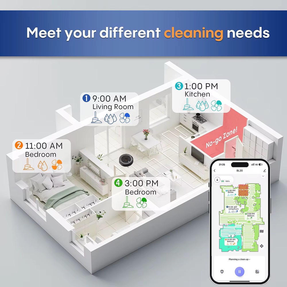 Self Charging Vacuum Self Emptying Sweeper And Wet Automatic Cleaning Mop Robot