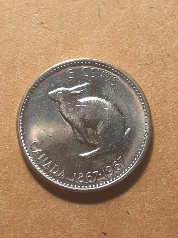 1867-1967 5 CENTS CANADA CENTENNIAL