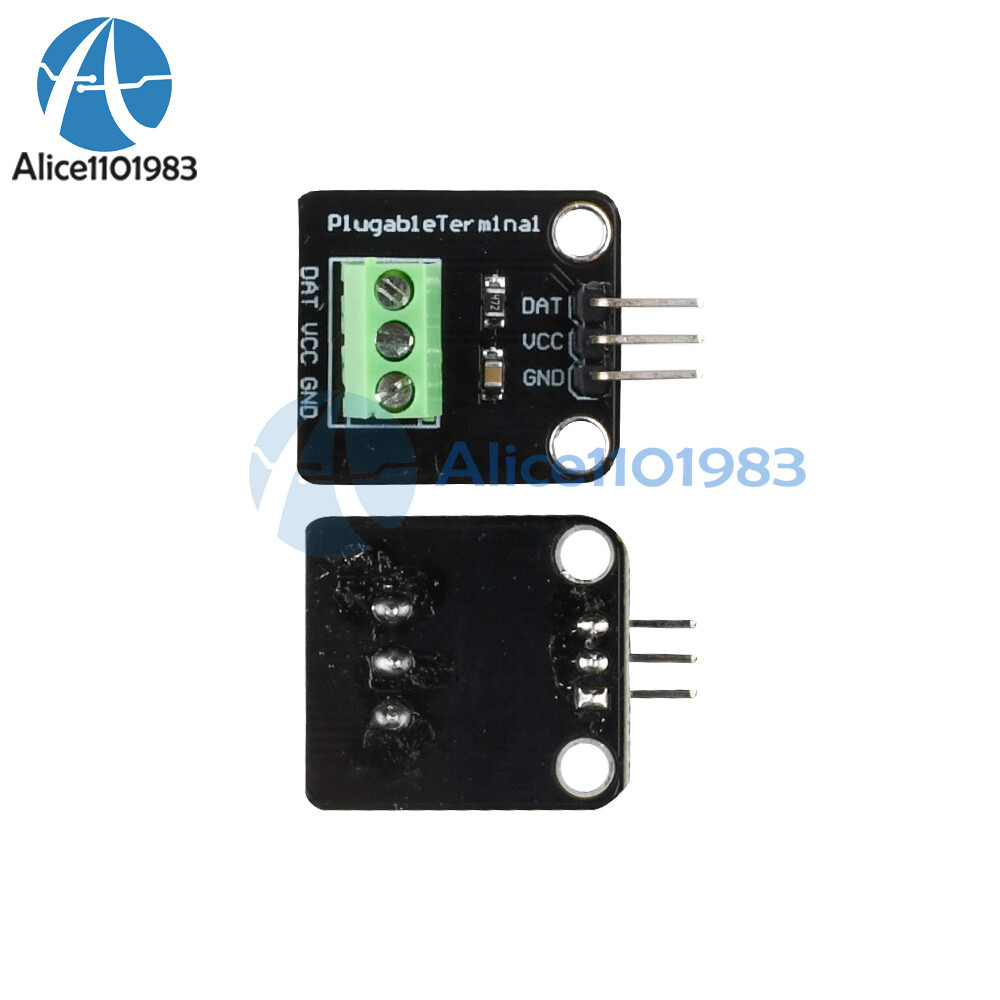 10PCS DS18B20 Temperature Sensor Probe Waterproof Plugable Terminal Adapter