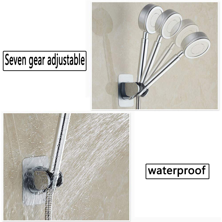 Bathroom Shower Head Holder Self-adhesive Wall Mounted Shower Bracket Adjustable