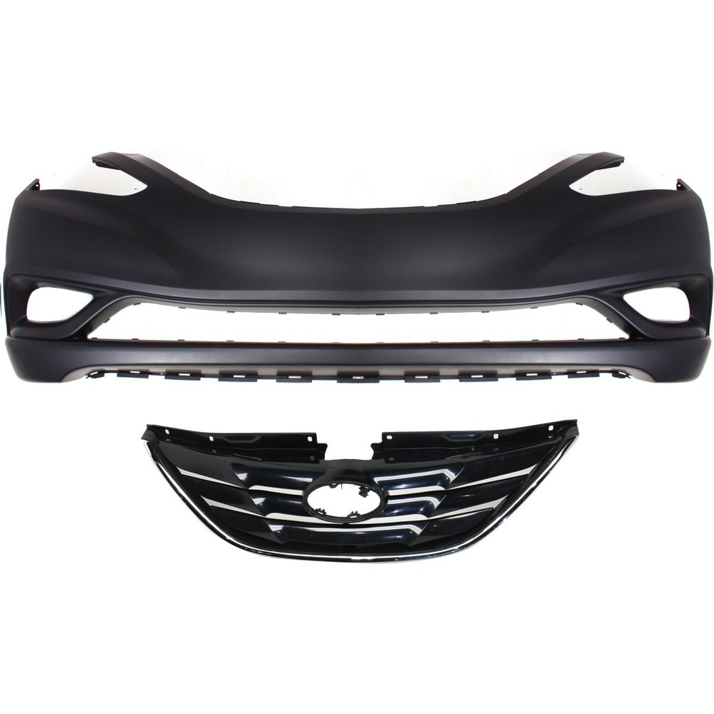 Grille For 2011-2013 Hyundai Sonata Front Primed Shell and Insert Type 1 Kit