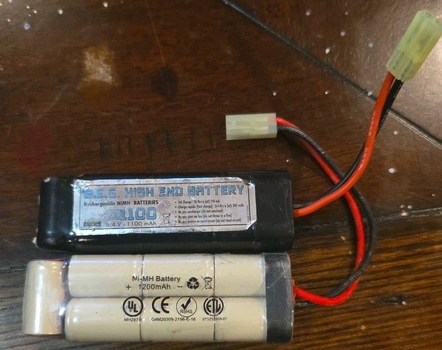 2 Airsoft Batteries A.E.G. High End  Battery And A Unbranded Untested
