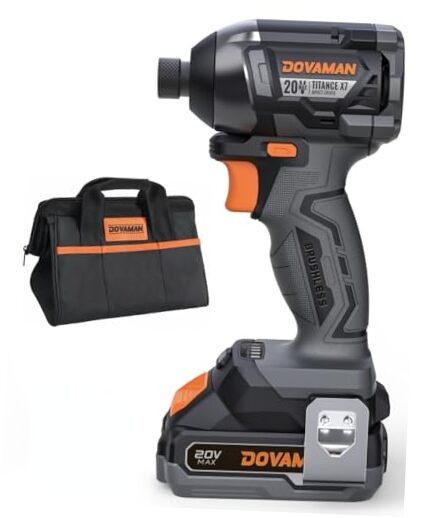 TITANCE X7 20V Brushless Impact Driver, 1/4'' Hex Compact Cordless Driver Kit