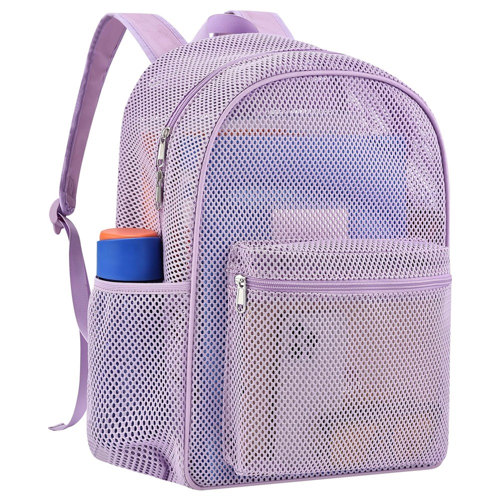 Heavy Mesh Backpack with Rain Cover,See Through Mesh Backpack for School,Beac...