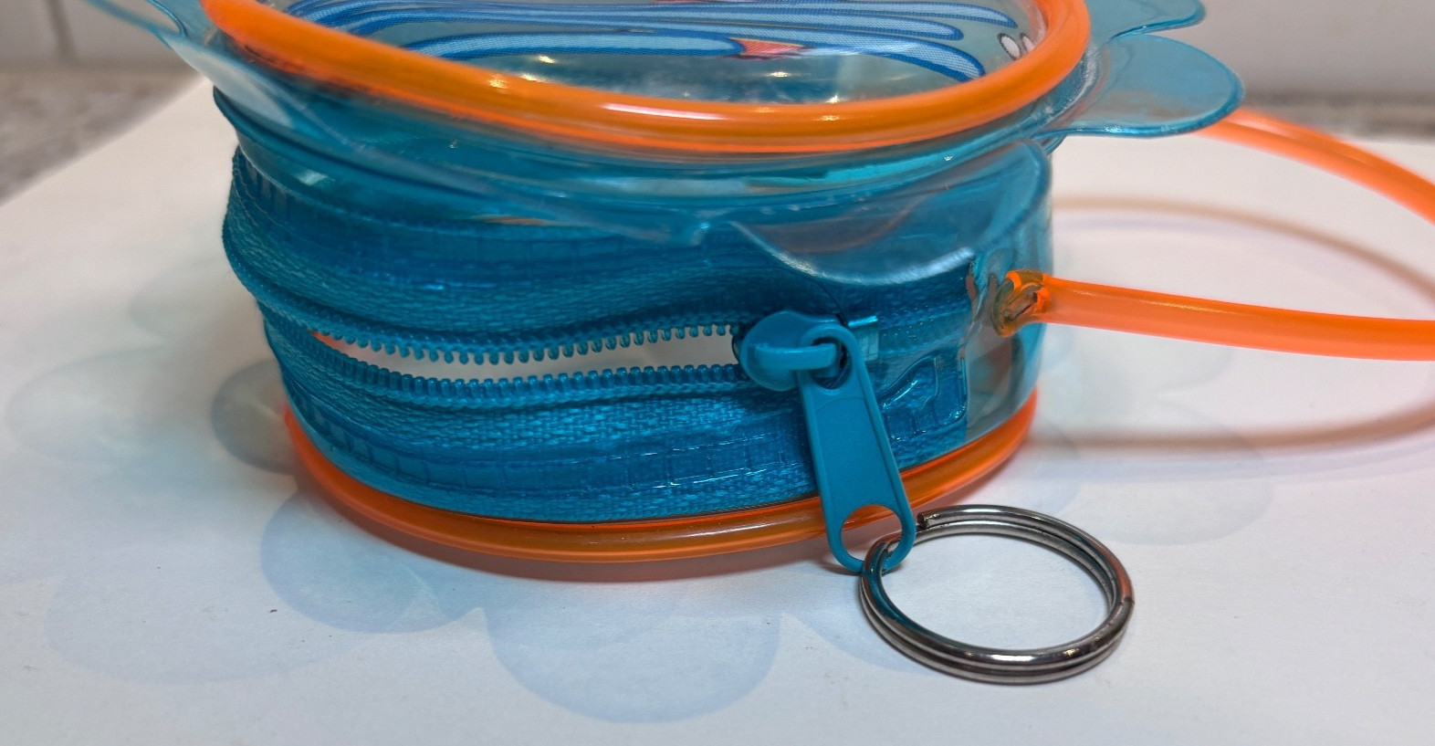 Disney Pixar Finding Nemo Clear Coin Purse Keychain Clip Flower Y2K Vintage RARE