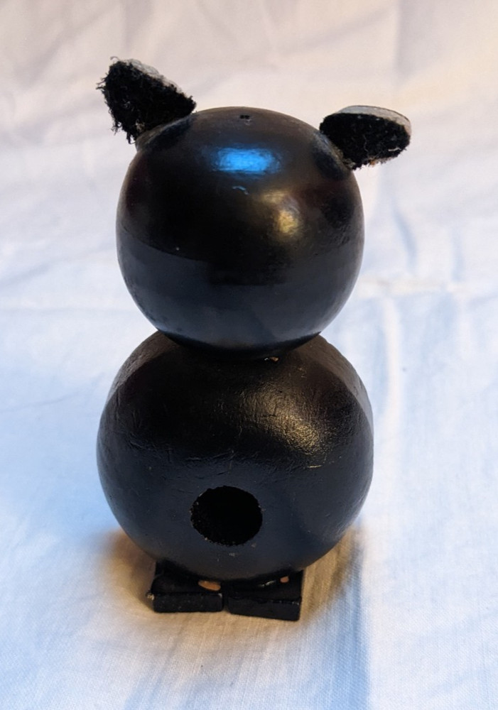 Vintage Small Black Bear Thermometer