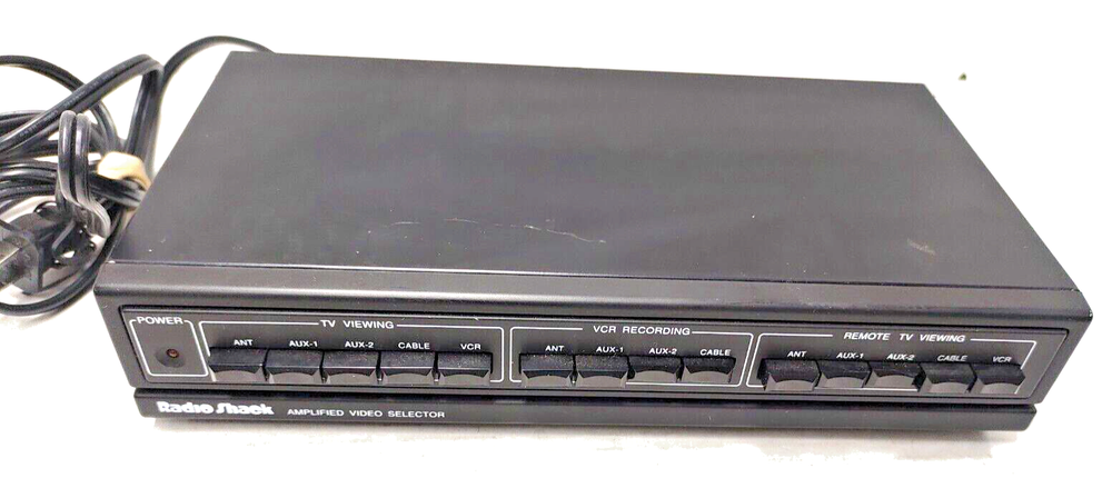 Radio Shack Amplified Video Selector Switch Catalog No. 15-2100A