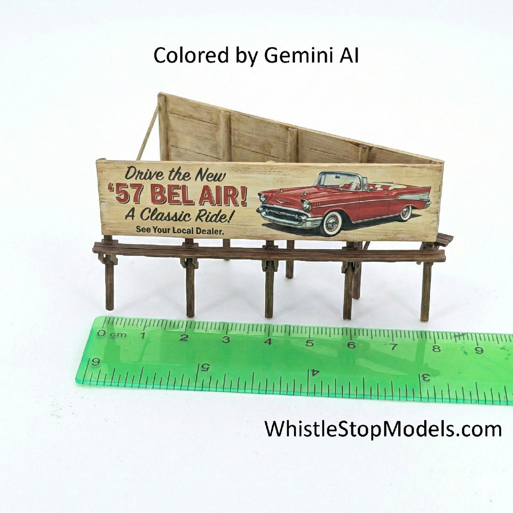 HO Scale 2 sided Old 40ft Billboard