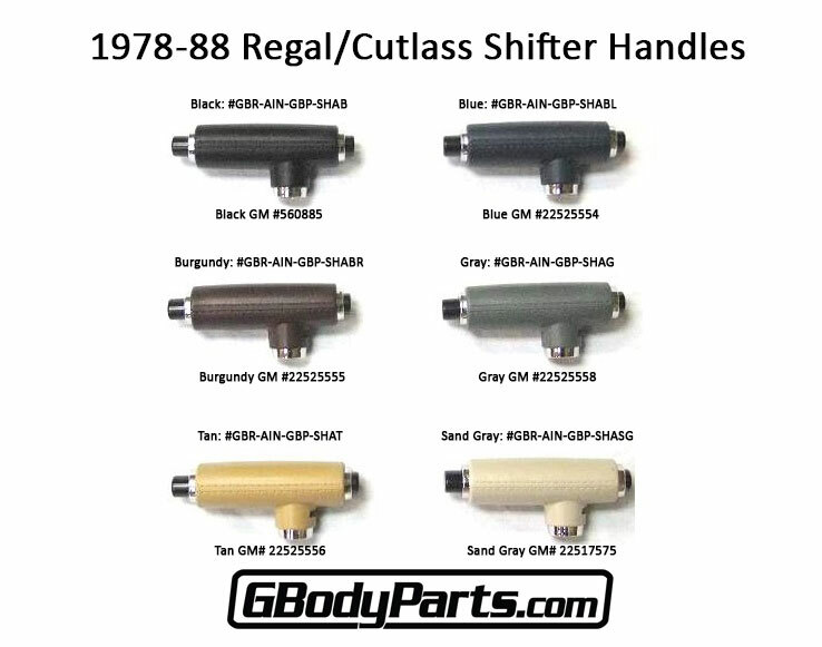 78-88 Regal Cutlass Center Console Complete SHIFTER HANDLE Assembly COLOR CHOICE