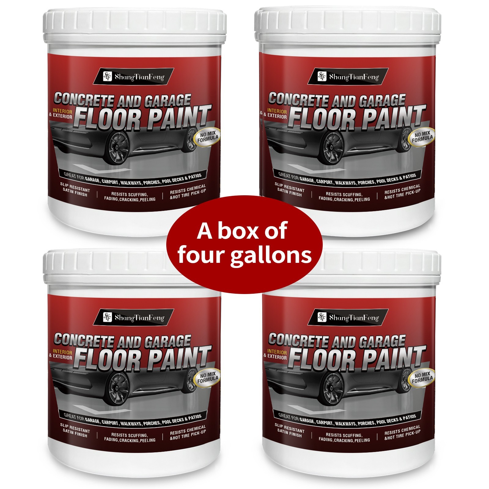 Professional Epoxy Floor Paint Kit, Acrylic Concrete Coating for Garage，4 Gallon