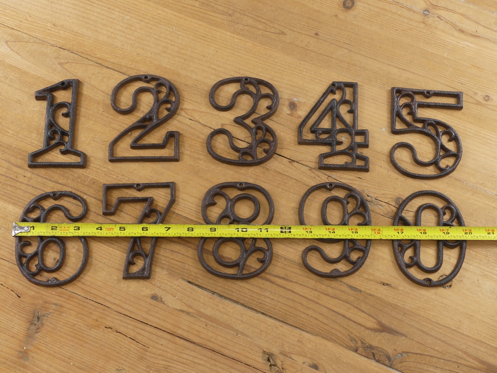 Metal House Numbers Street Address LARGE Rustic Cast Iron Pick #'s from 0-9 #