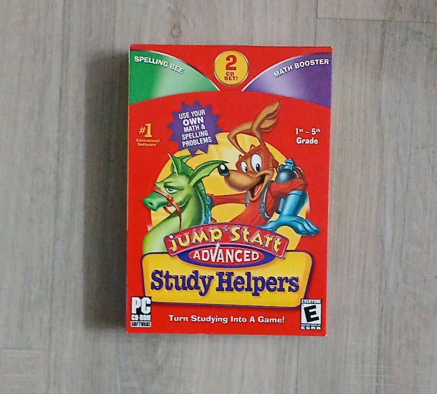 JumpStart Advanced Study Helpers (2 CD Set Math Booster/Spelling Bee) - New Box