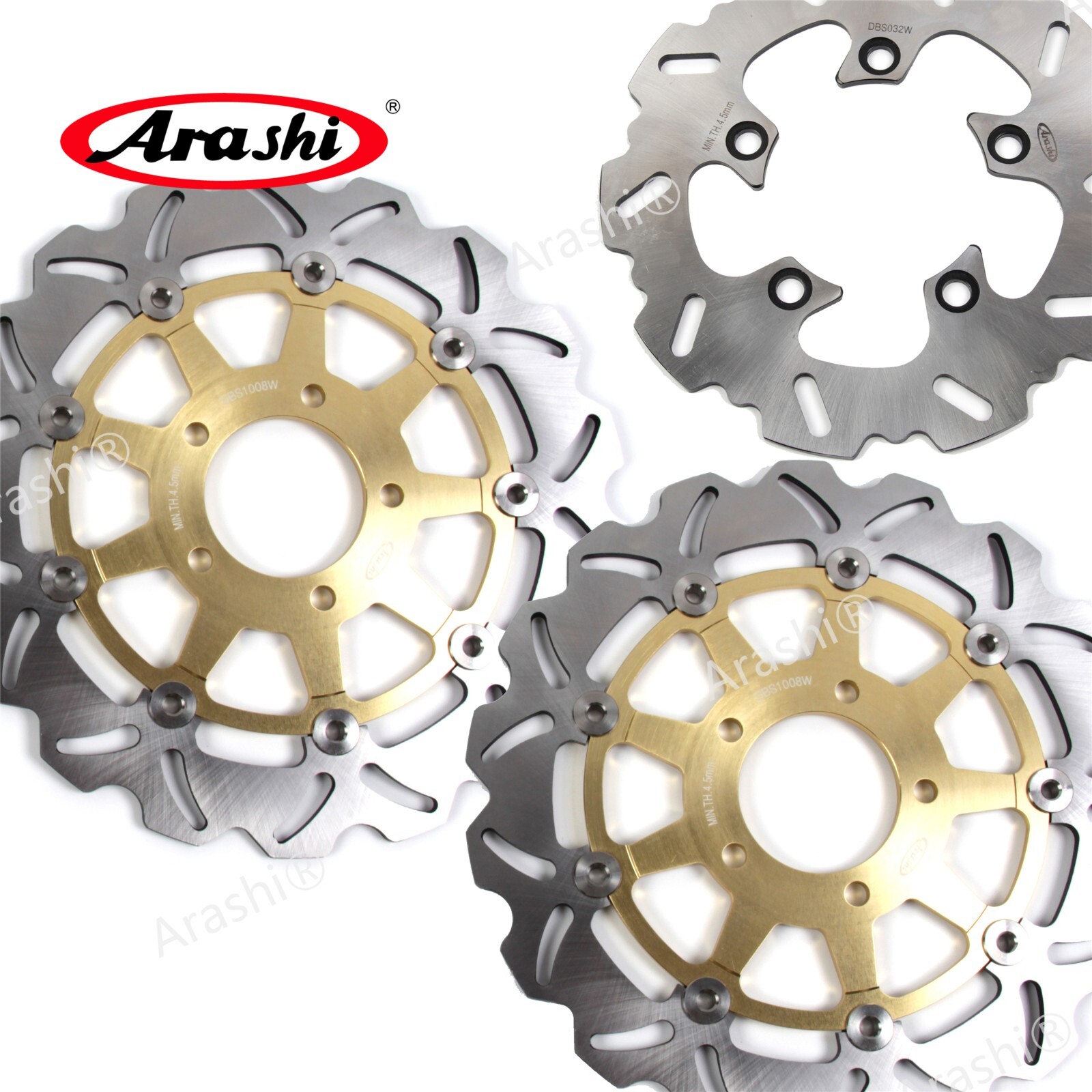 GOLD Front Rear Brake Disc Rotor for Suzuki GSXR1000 2003 2004 GSXR750 2004 2005