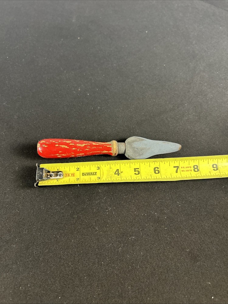 Antique Red Wood Handled Knife Sharpener - Ax