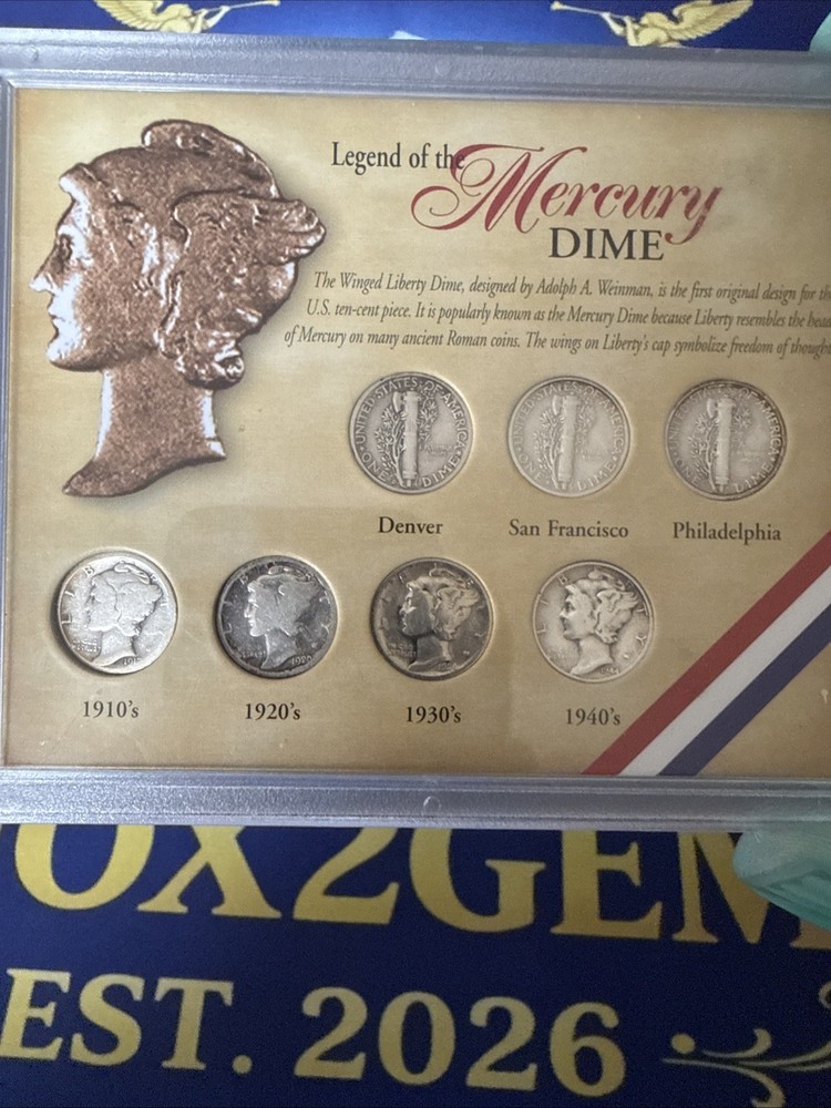 1910’s-1940’s Silver Mercury Dime Set D-S-P