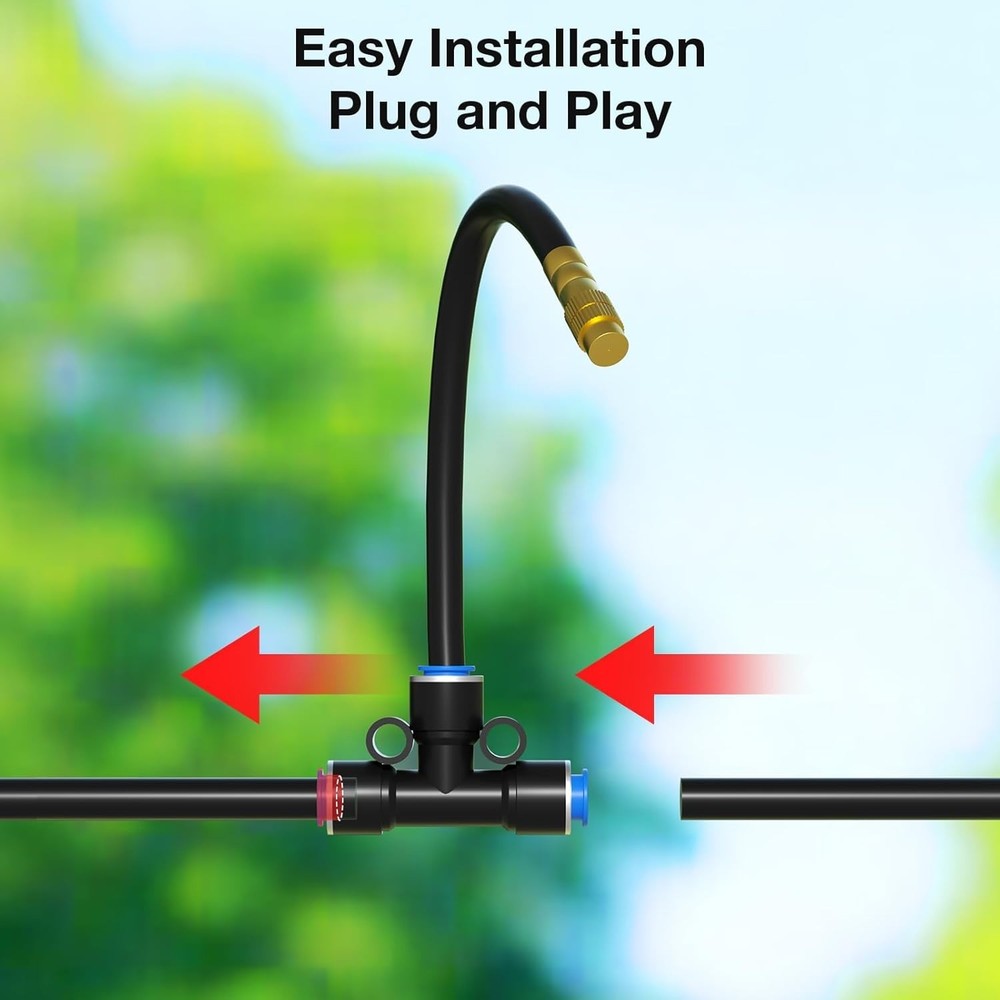 100Ft Drip Irrigation System - 2026 Upgrade with 16 Adjustable Copper Nozzles