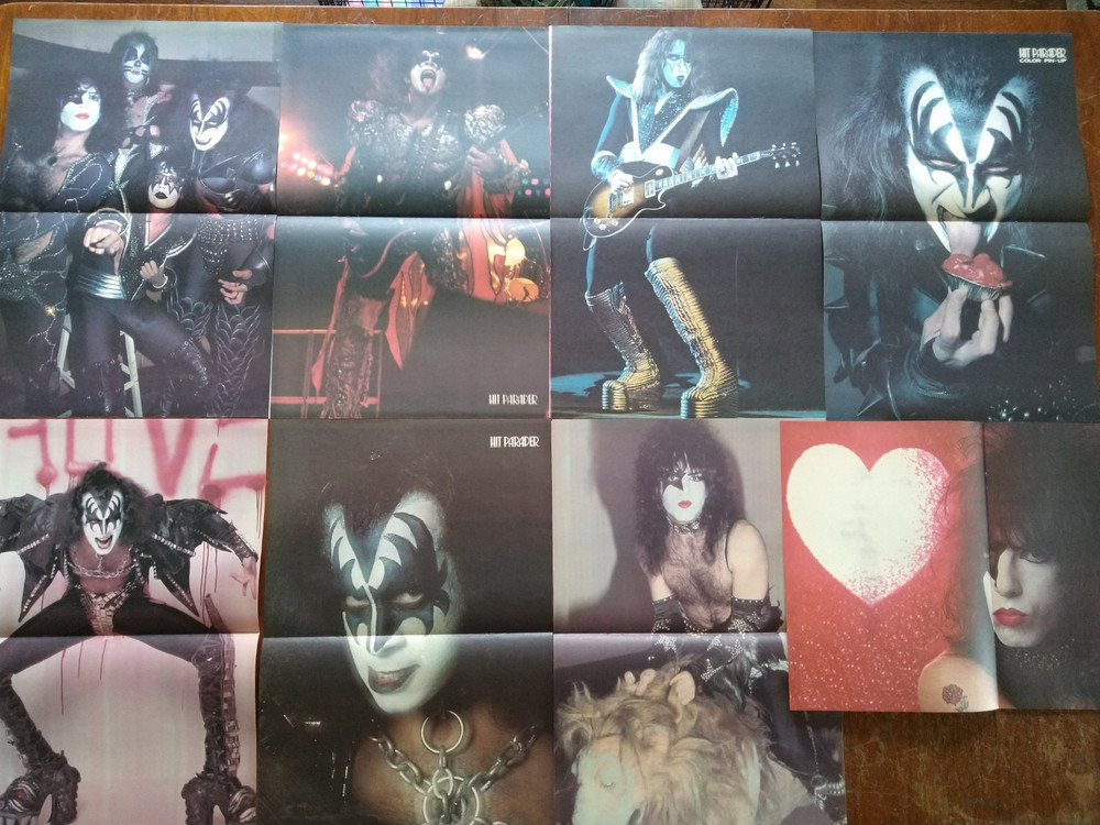 KISS Vintage HIT PARADER Magazine Centerfolds. 8 total. Excellent!