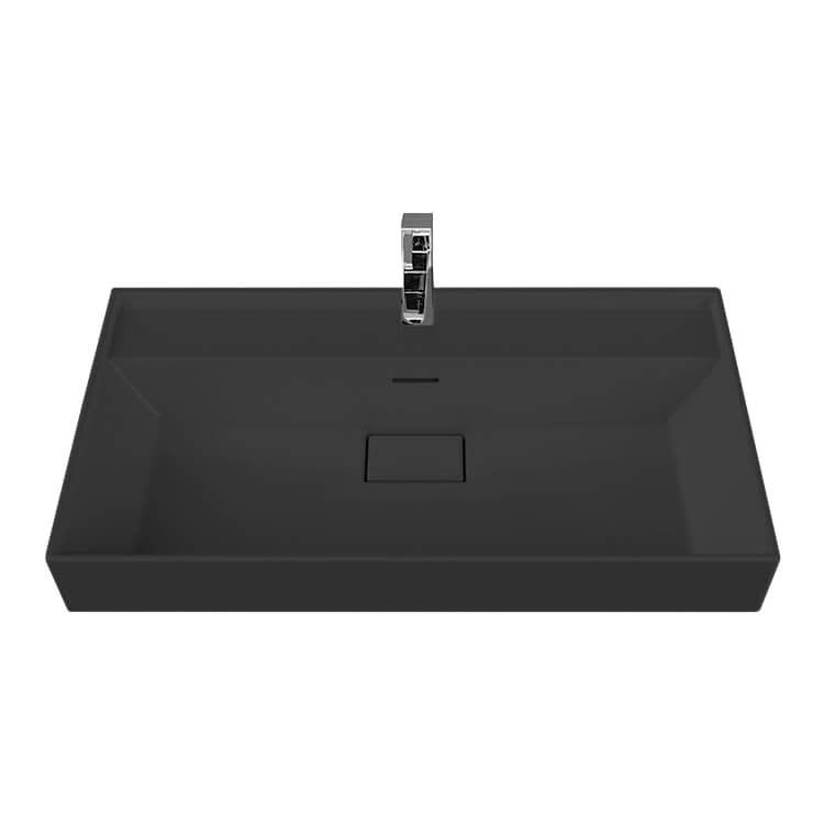 Nameeks CeraStyle 037307-U-97-One Hole Sharp 31-1/2" Rectangular - Black