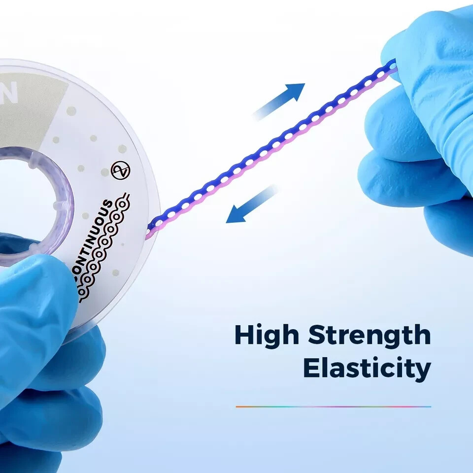 Dental Orthodontic Elastic Rubber Power Chain Braces Bands color combination