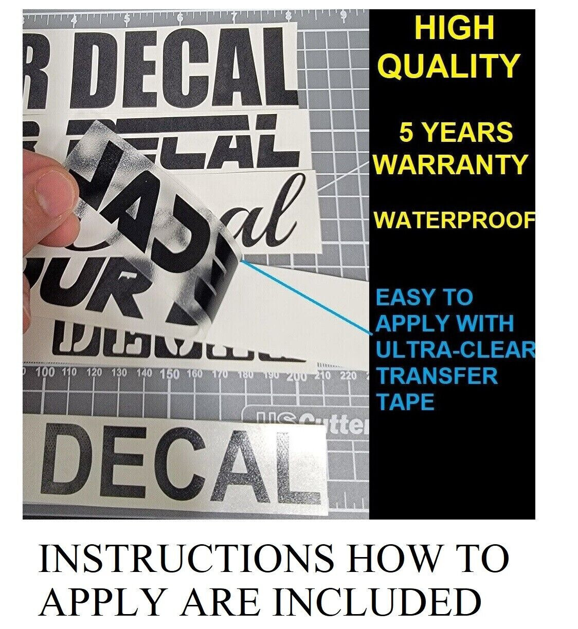 Custom Text Vinyl Lettering Sticker Decal Personalized -ANY TEXT - ANY NAME - [2