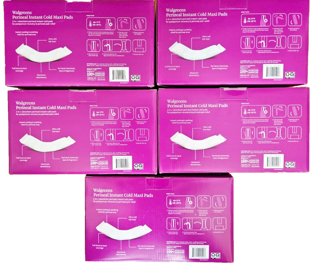 Walgreens Perineal Cold Maxi Pads 5Pc. 5 Pack