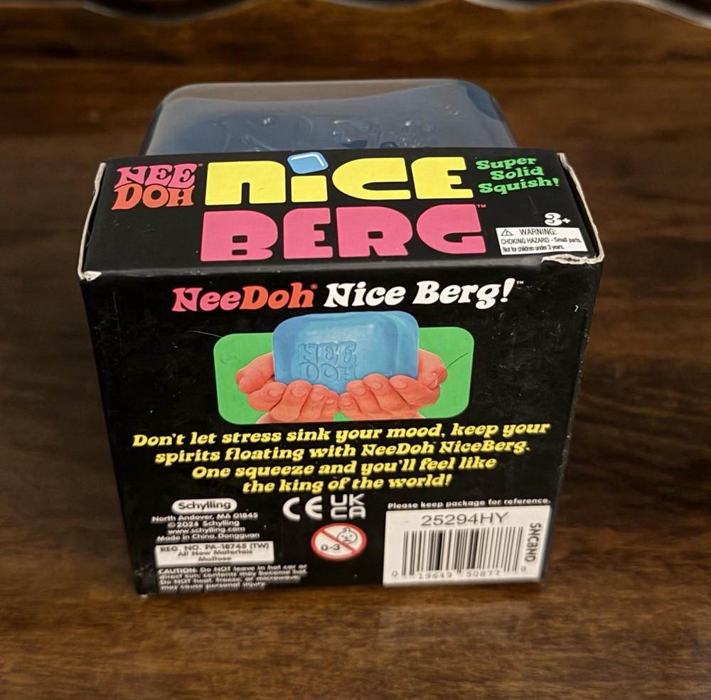 NeeDoh- Big Nice Berg Super Solid Squish - Blue 4.25” Schyllings Brand