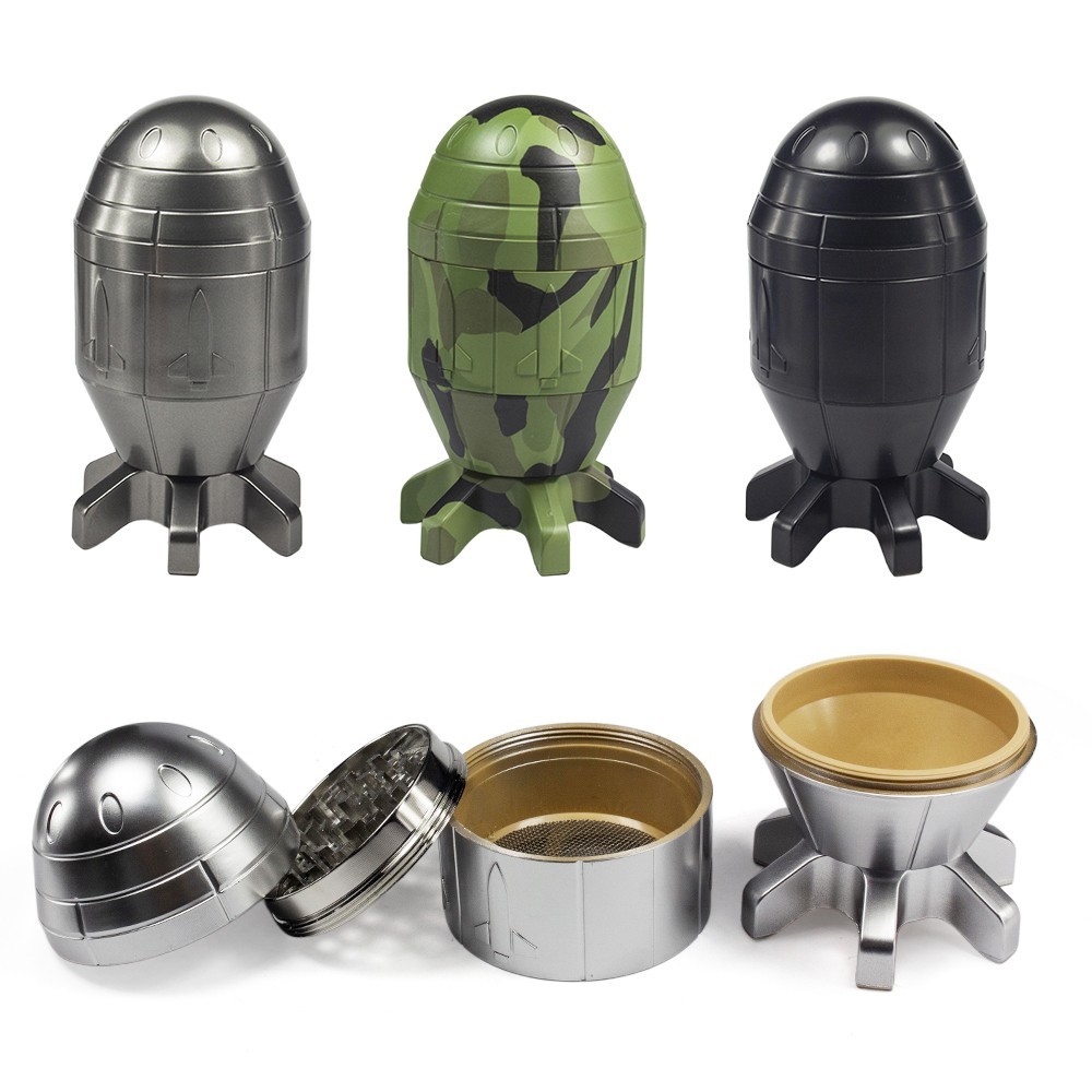 Funny Missile shaped Tobacco Grinder 4 Layer Spice Crusher for Kitchen Novetly