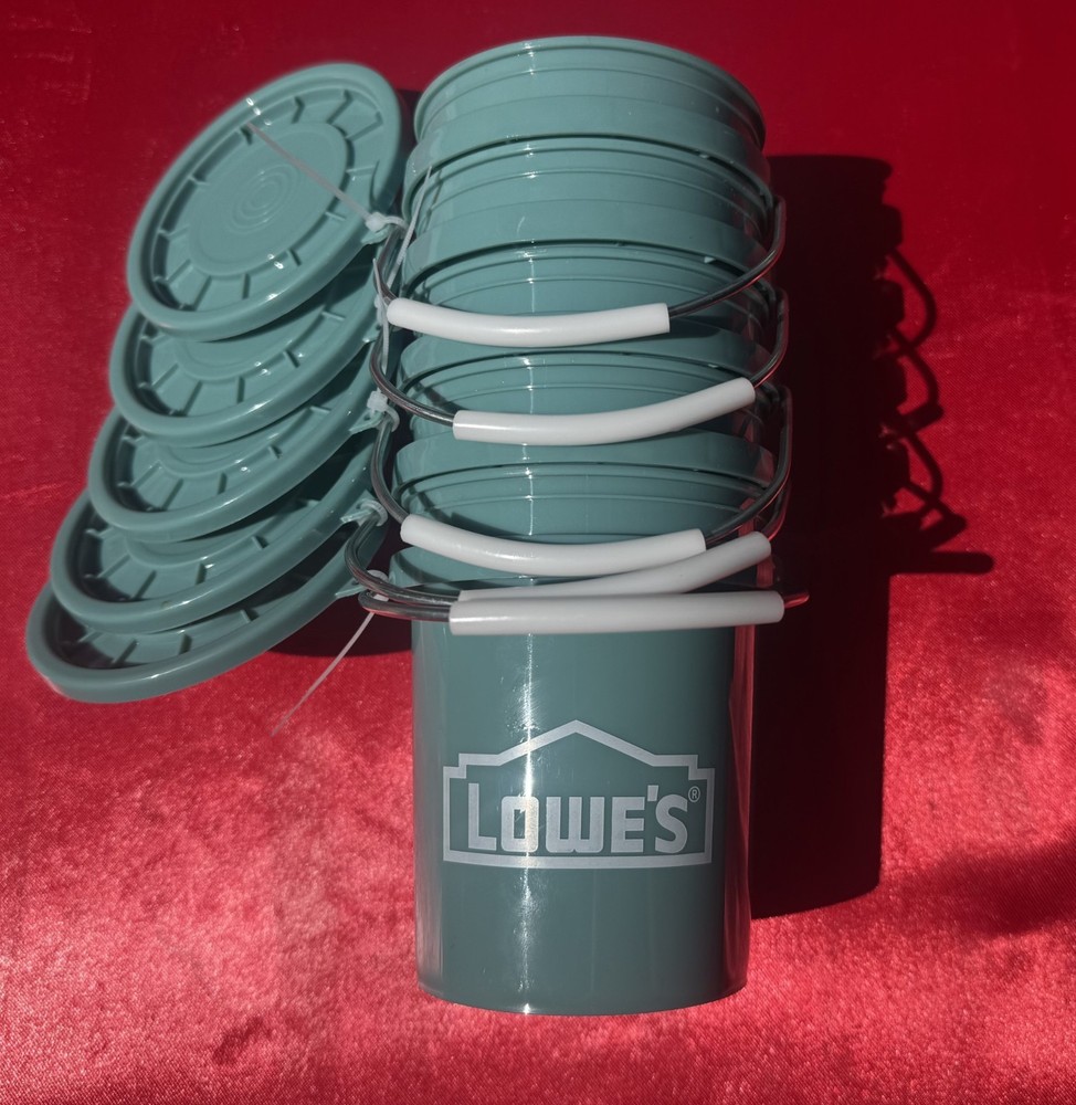 5 Teal Mini Lowe's Bucket w/ Lid