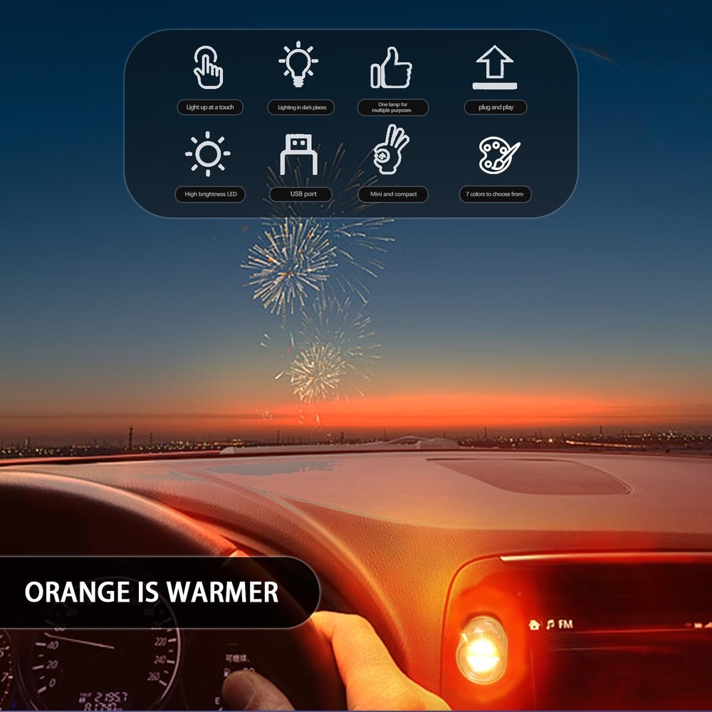 Mini USB Touch Control LED Ambient Light -4 Lighting Modes (Stable/dimmable S...