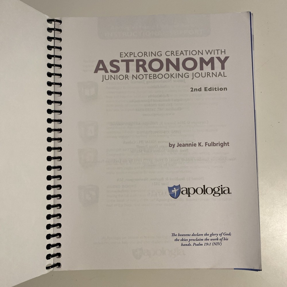 Apologia Astronomy 2nd Edition, Junior Notebooking Journal Spiral bound