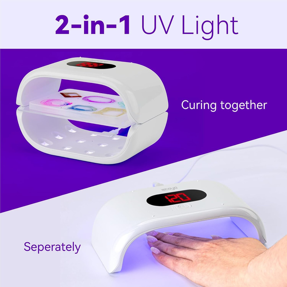 Two-Sided UV Resin Light, UV Light with Digital Display and Longer Time Setting(