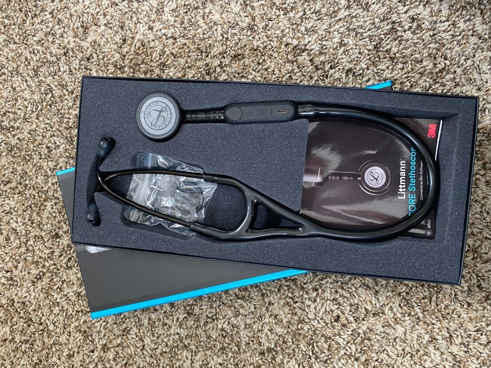 3M Littmann CORE Digital Stethoscope BLACK - minor use, open box.
