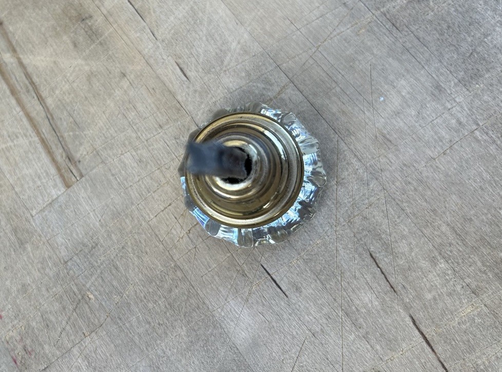 Vintage Brass Glass Door Knob w/bonus similar Matching Knob