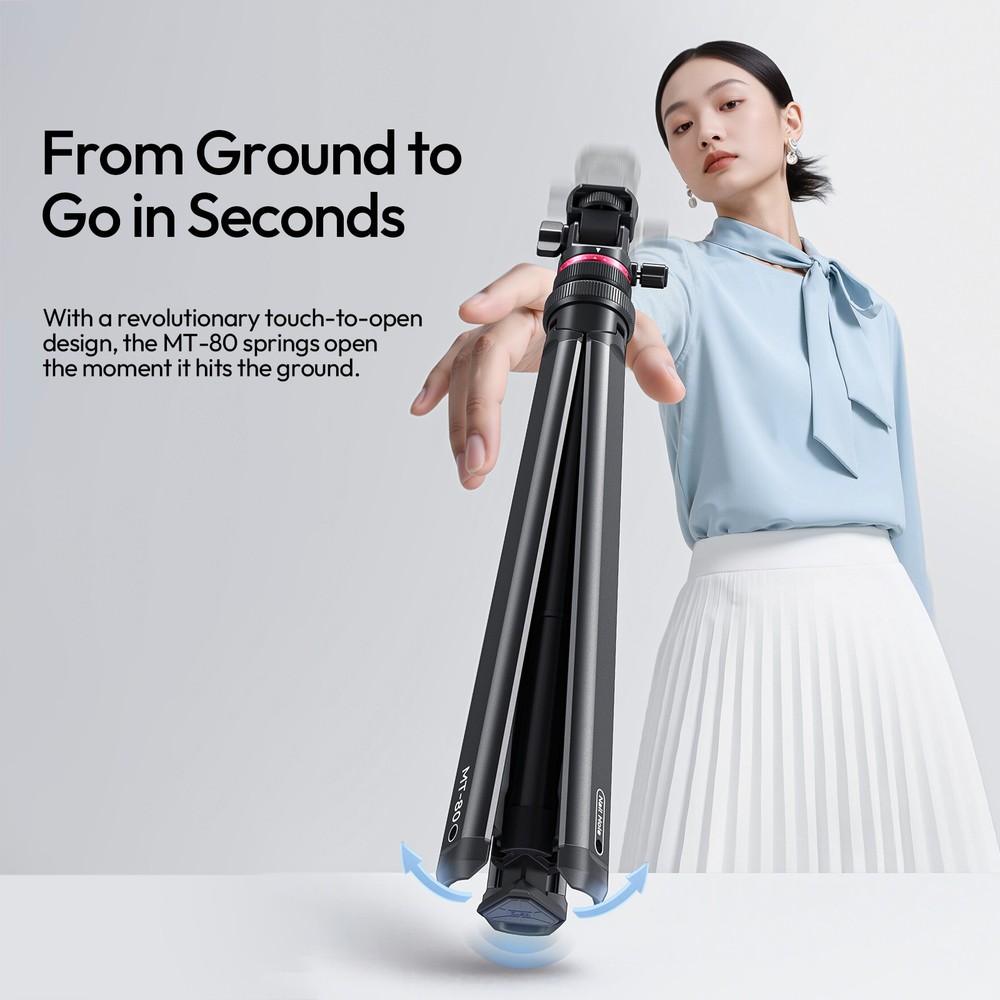 Ulanzi MT-80 Auto-Open Tripod 2m Light Stand 1/4" Mount for Camera Video