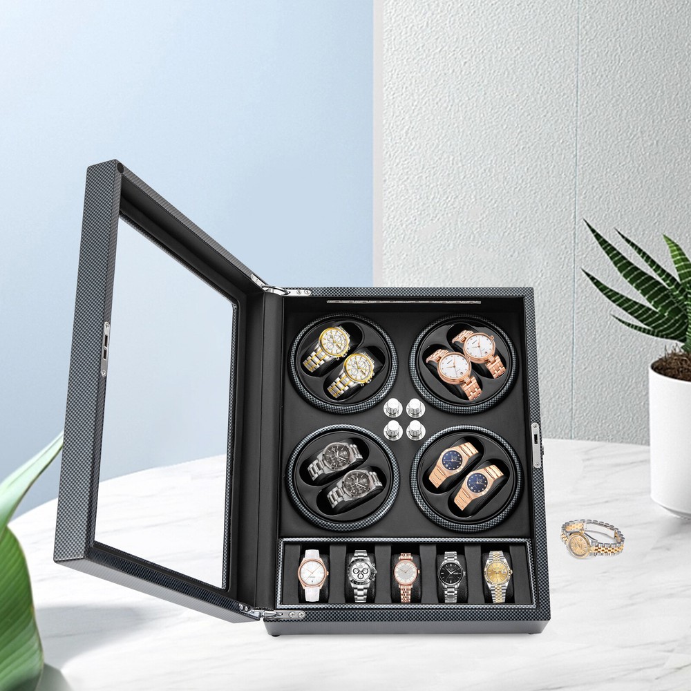 8+5 Watch Winder Box Automatic Rotation Watch Display Box Storage Case 5 Modes