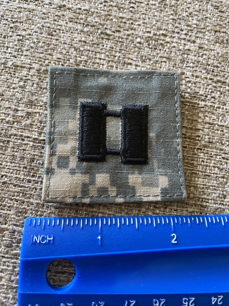 US Army Captain CPT O-3 Rank ACU Hook / Loop Pattern Military Patch INV6545