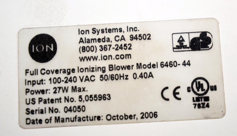 ION Full Coverage Ionizing Blower Model 6460 (Inv.38740)