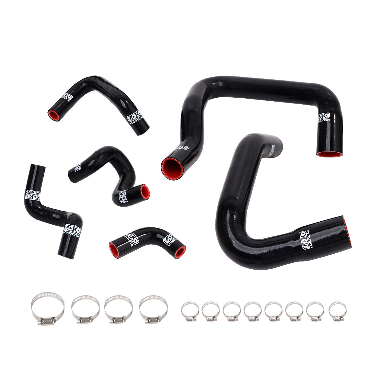 Silicone Radiator Hose Piping Kit Fits For 1986-1993 Mustang GT LX Cobra Black