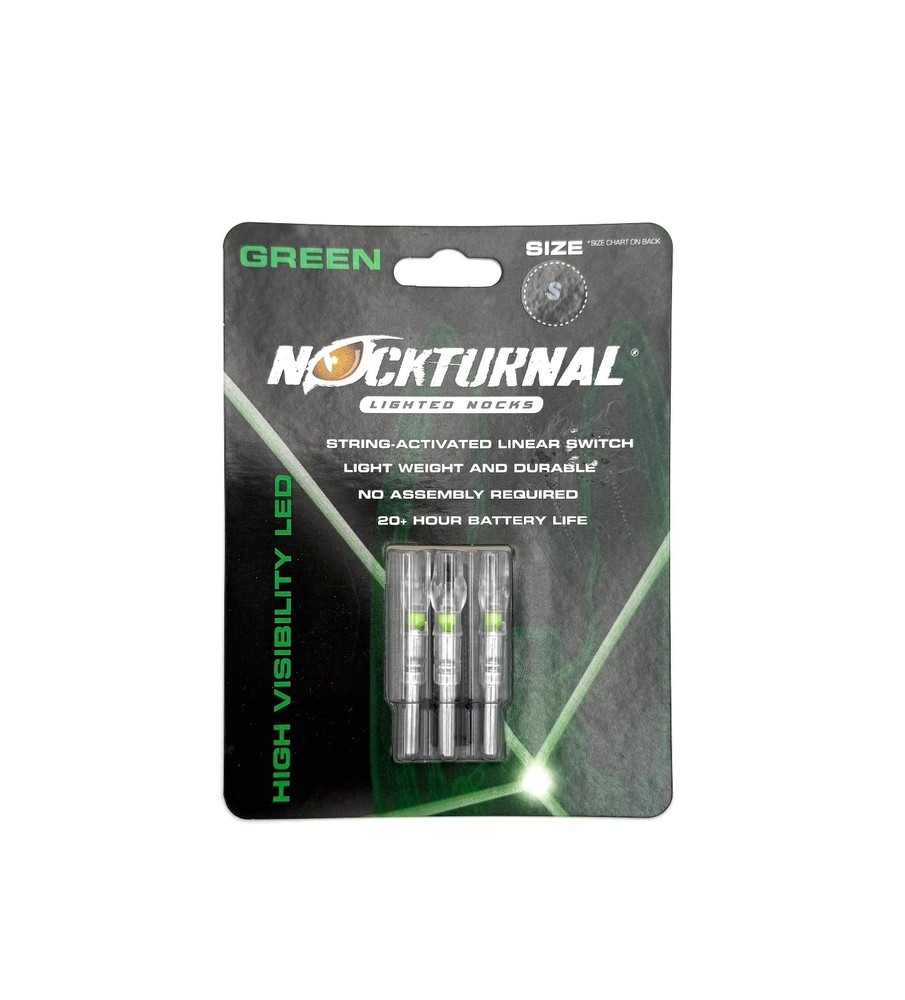 Nockturnal Lighted Nocks - Size S Green