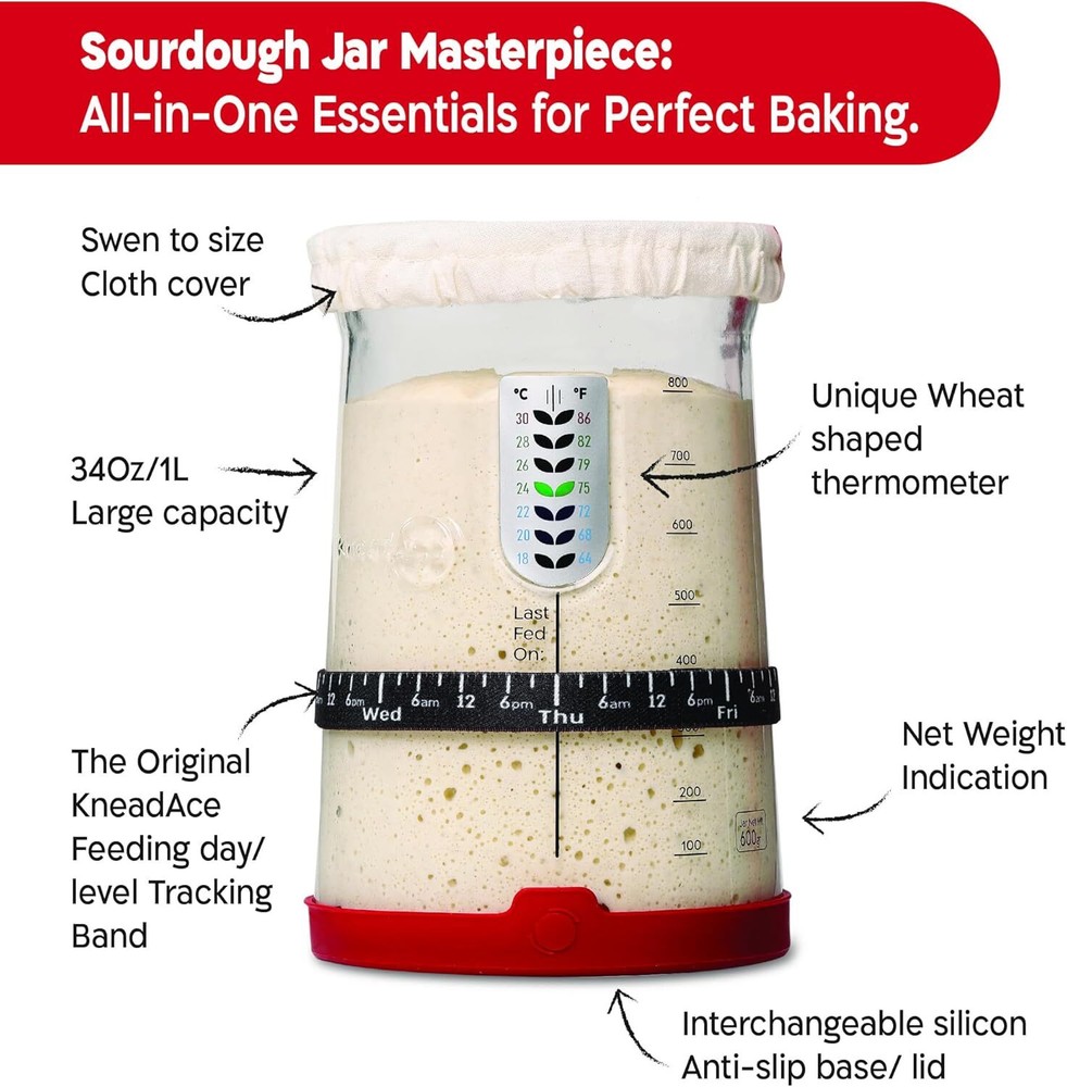Professional Sourdough Bread Starter Kit with 5 Unique Features