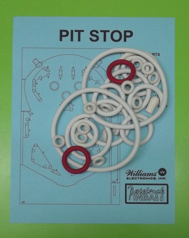 1968 Williams Pit Stop Pinball Machine Rubber Ring Kit