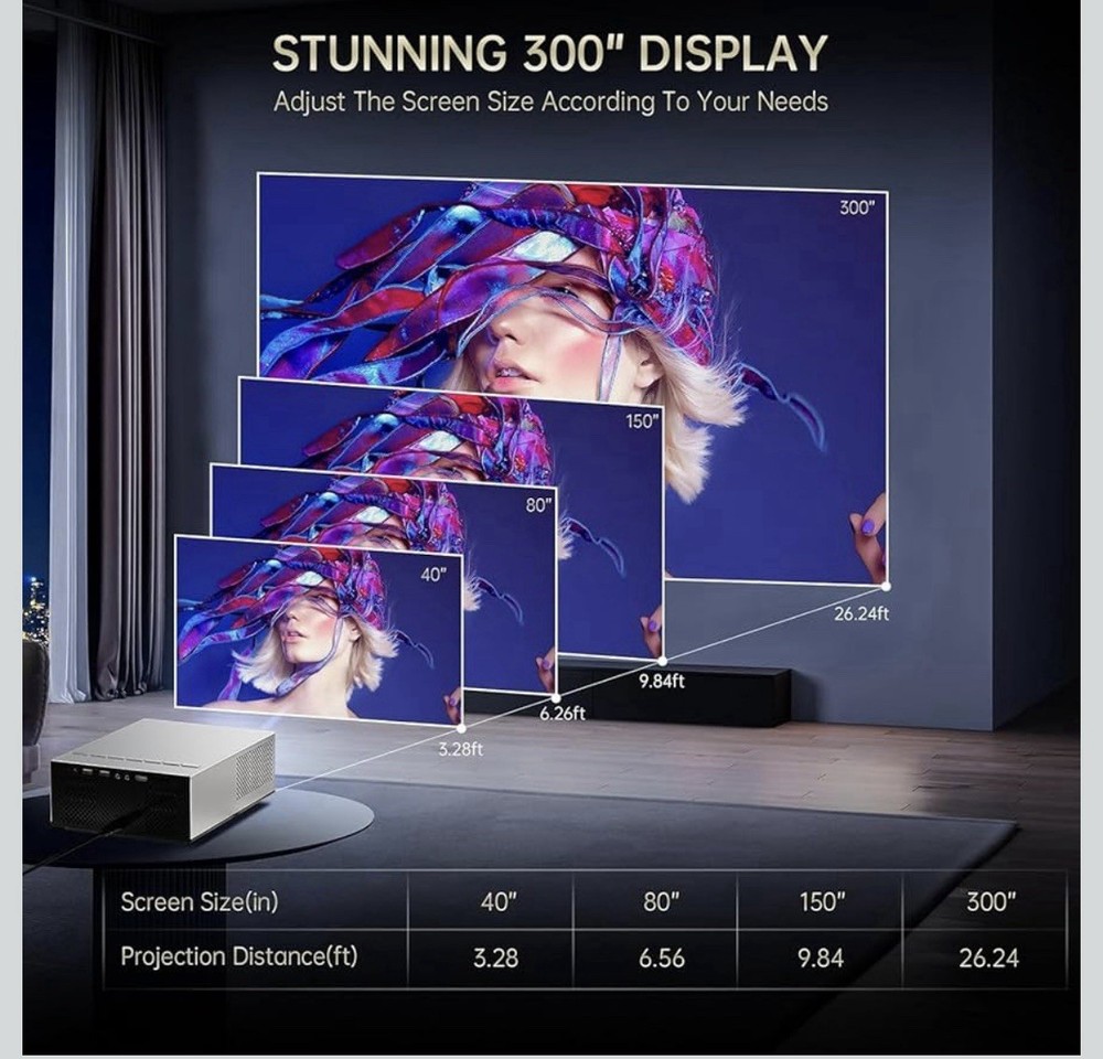 XIDU Portable Projector With Wi-fi & Bluetooth Model M26