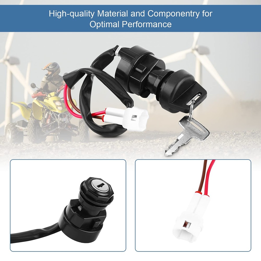Motorcycle Ignition Switch with 2 Matching Keys 2 Wire Ignition Switch Univer...