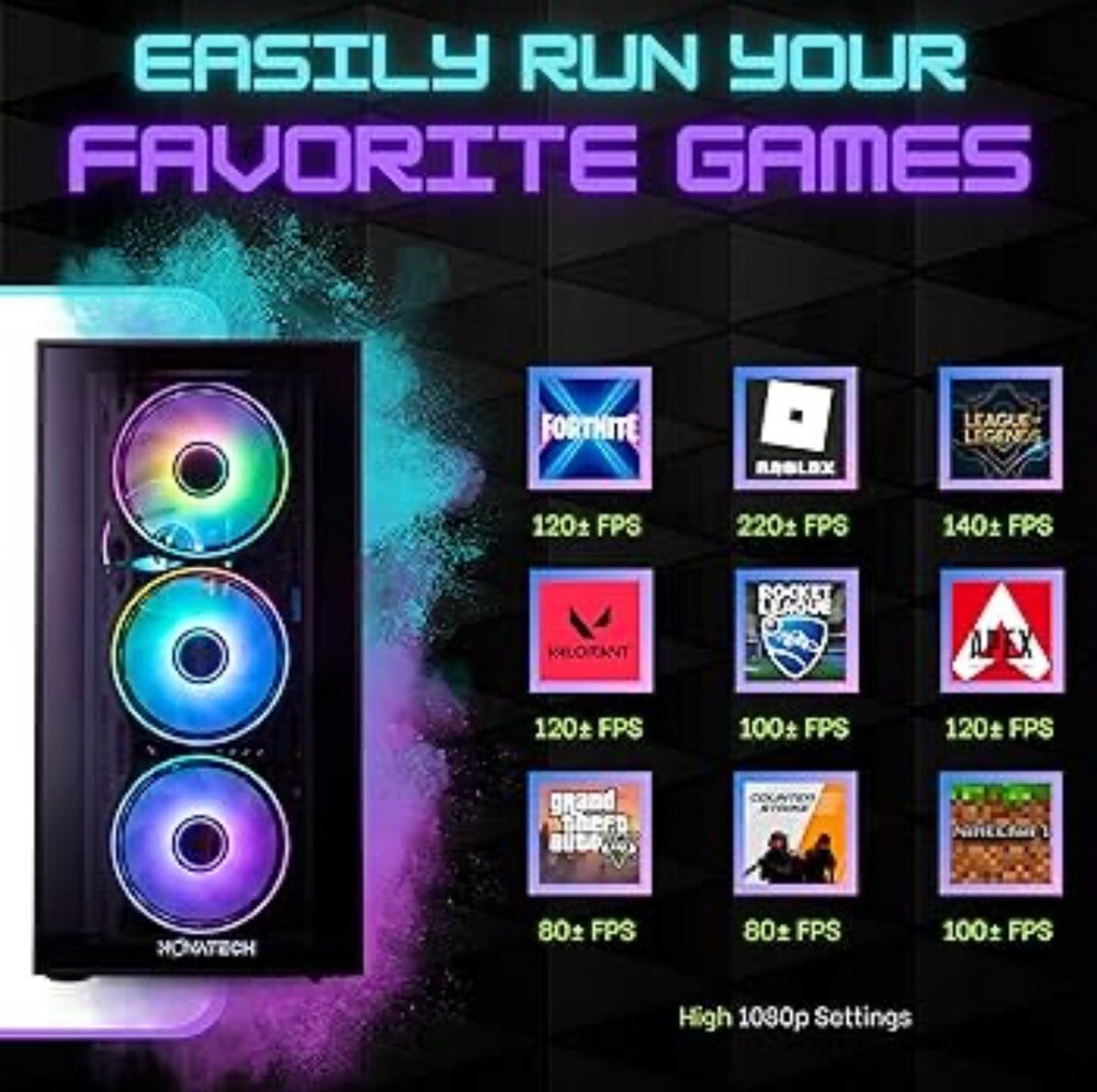 NOVATECH Phantom - Gaming PC Computer Desktop