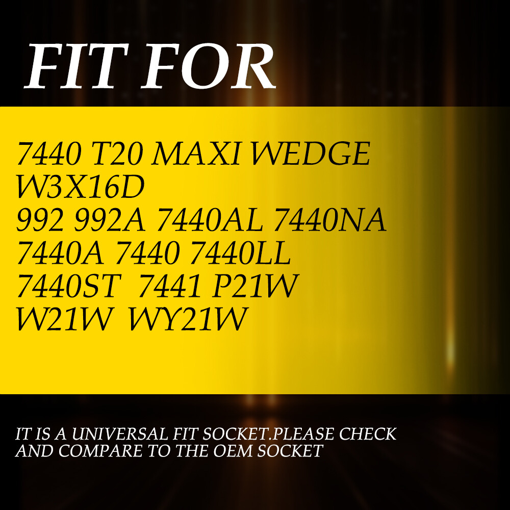 7440 Bulb Pigtail Wire Female Socket Front Turn Signal Light Harness Connector