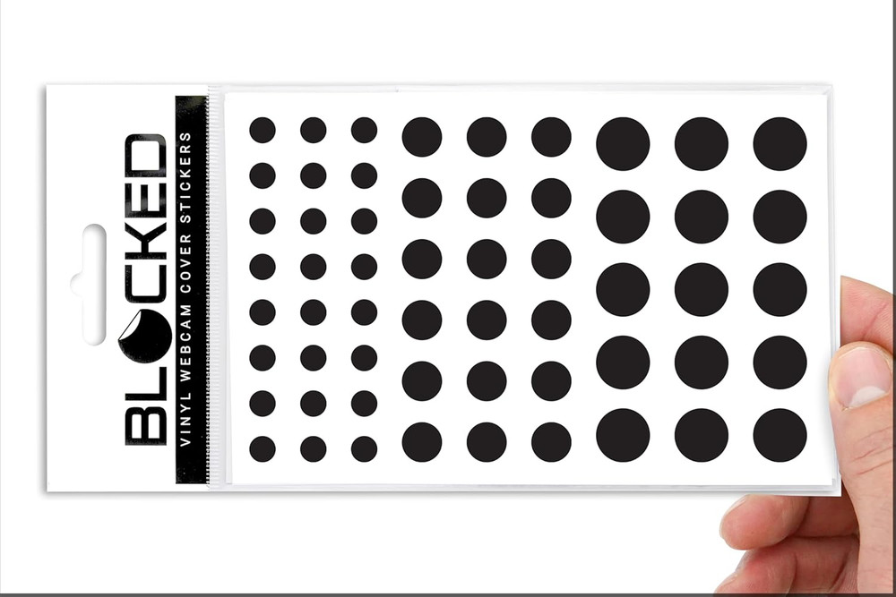 BLOCKED Original Vinyl Webcam Cover Stickers | 57 Restickable & Stackable Privac