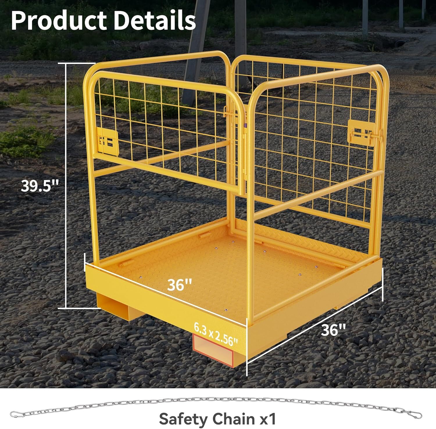 Forklift Safety Cage Work Platform 36" x 36" Construction Basket Aerial 1150 LBS