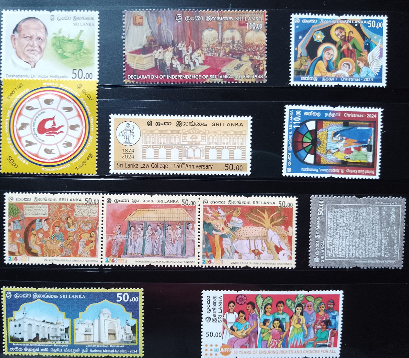 Sri Lanka Stamps Collection 2024 Year Pack Ceylon 45 Stamps (24 Individual,3MS)